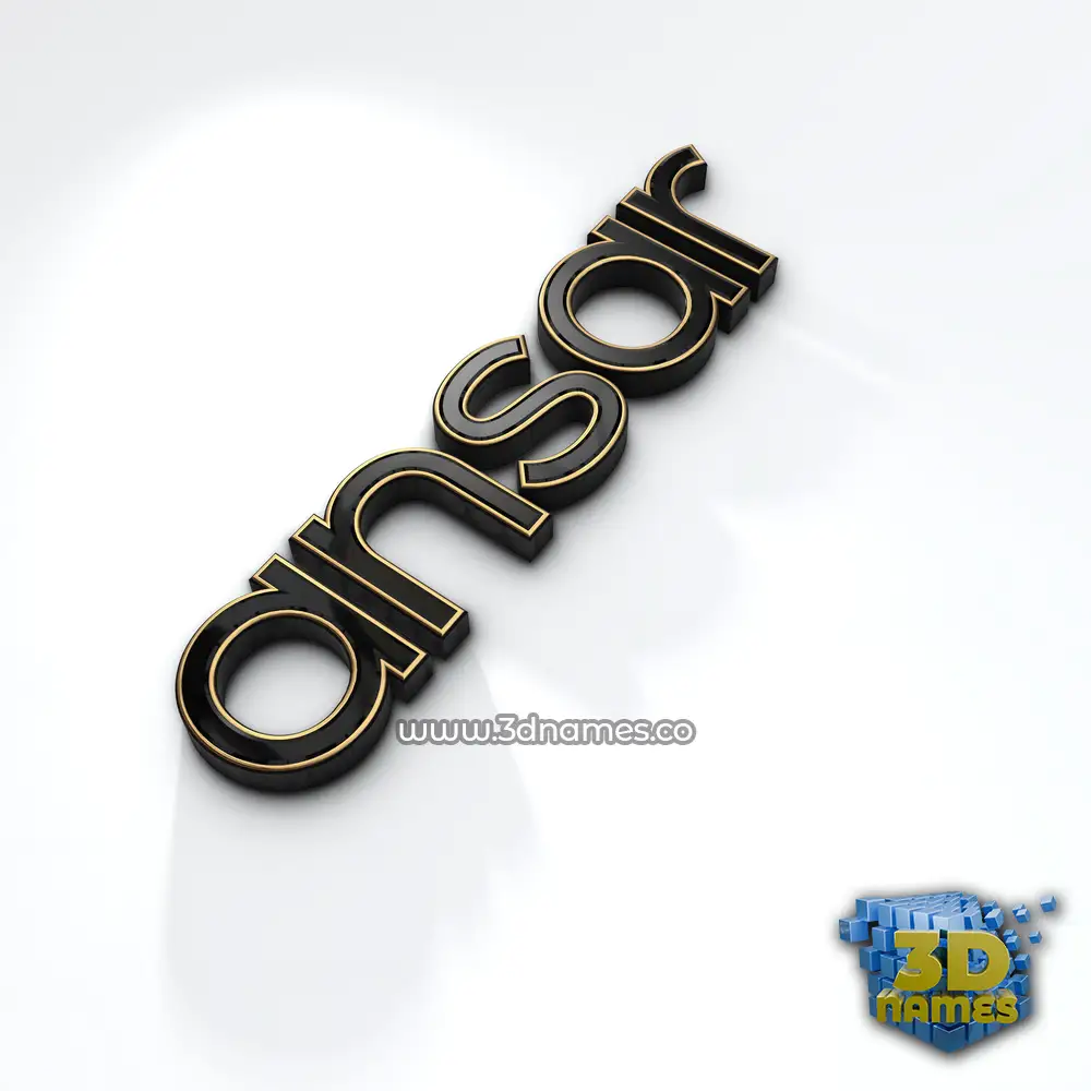 ansar in Black'n'White style - 3D name wallpaper