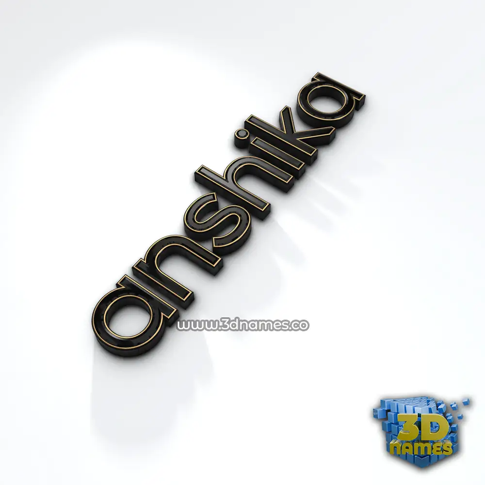 anshika in Black'n'White style - 3D name wallpaper