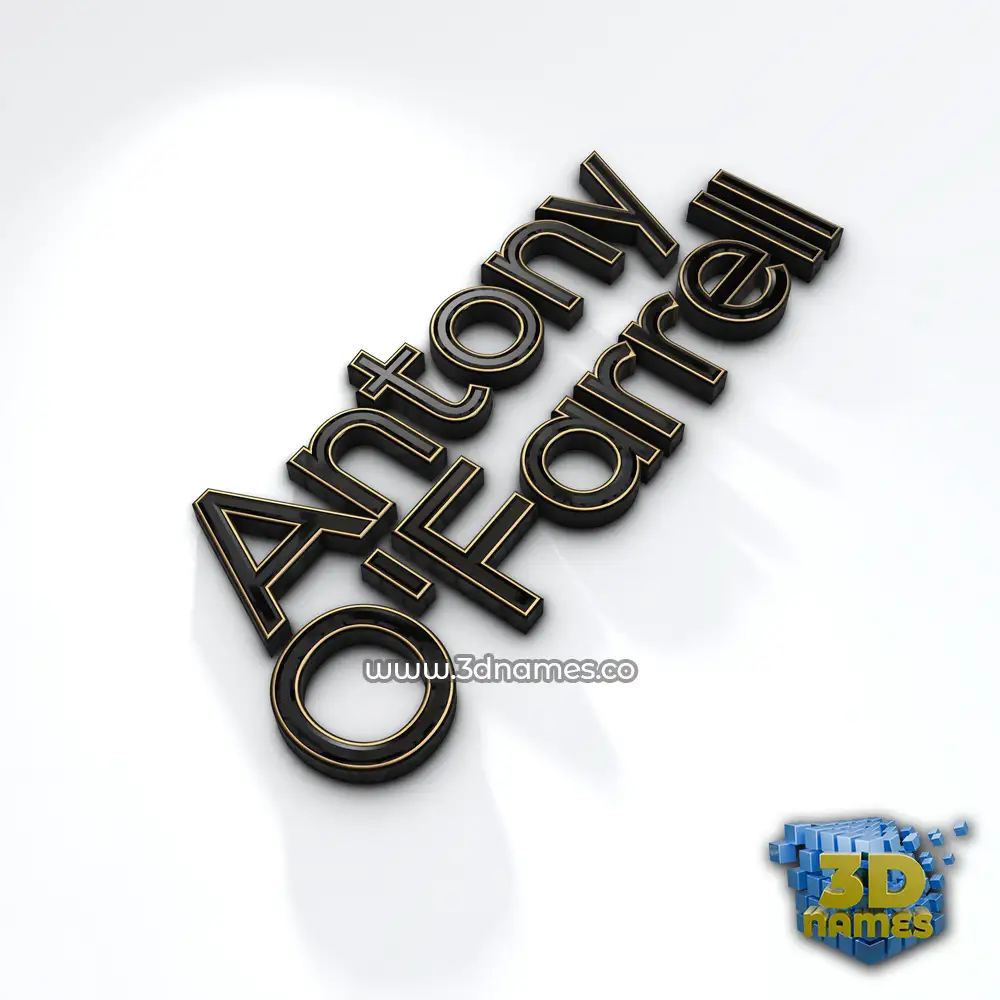 antony o'farrell in Black'n'White style - 3D name wallpaper