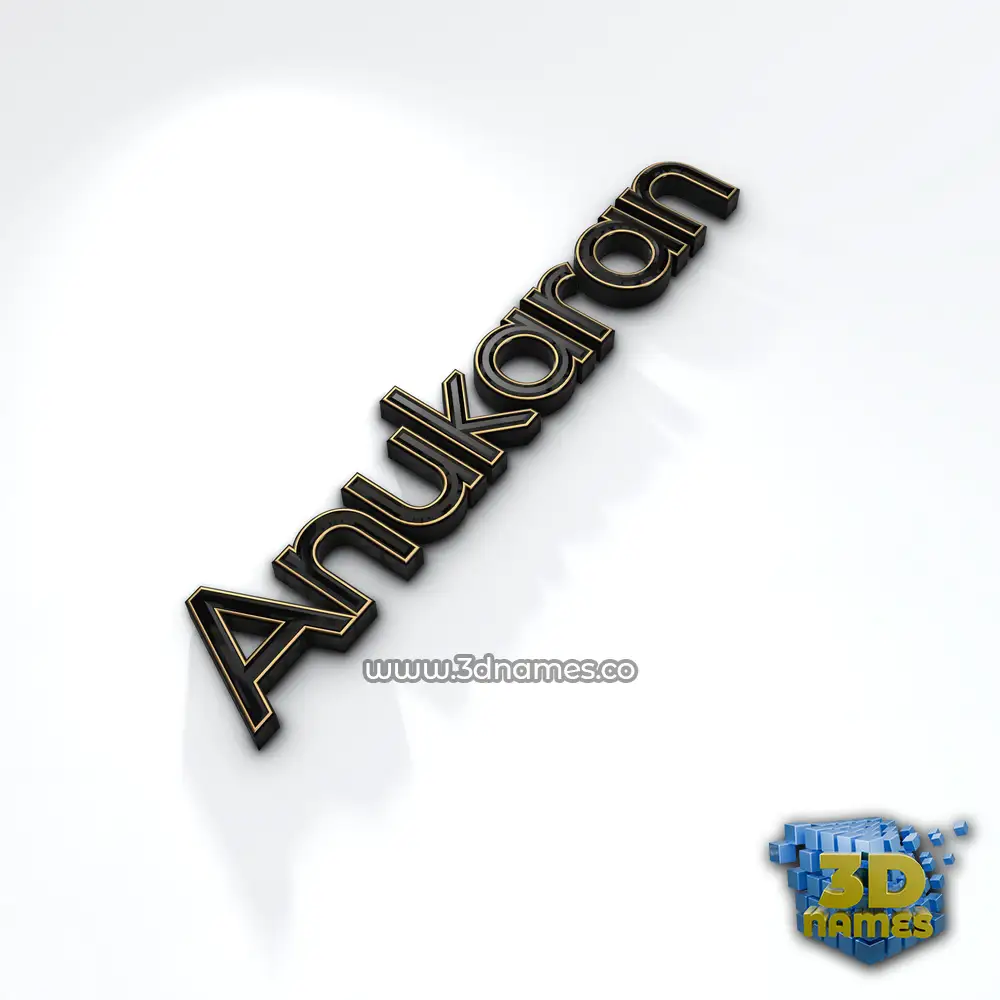 anukaran in Black'n'White style - 3D name wallpaper