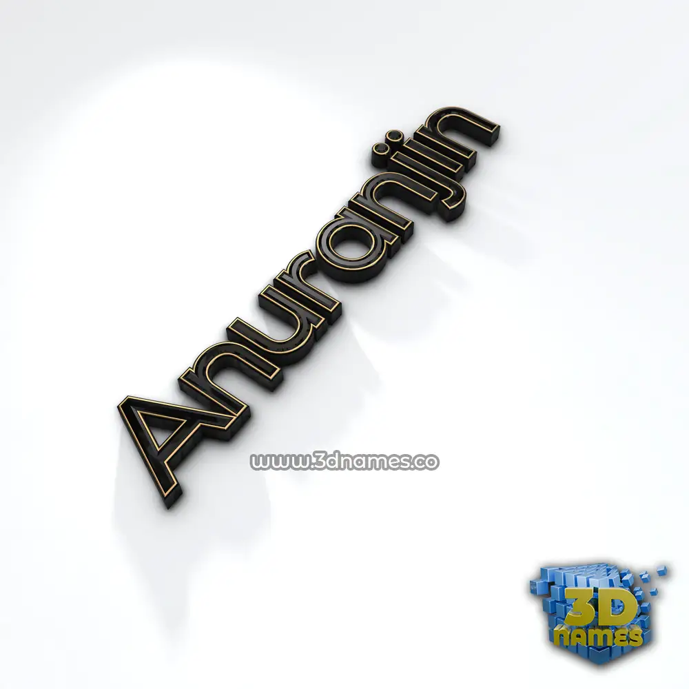 anuranjin in Black'n'White style - 3D name wallpaper