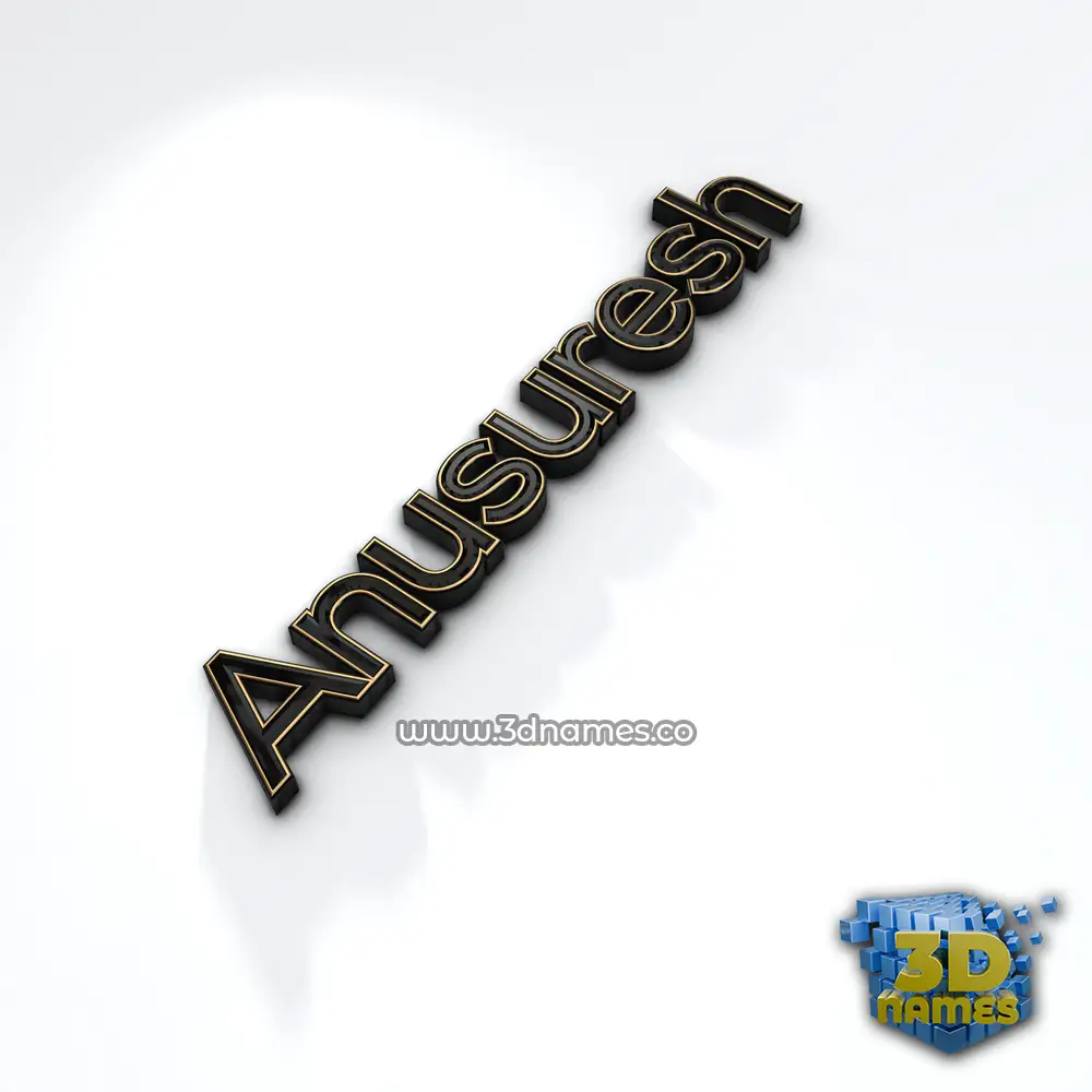 anusuresh in Black'n'White style - 3D name wallpaper