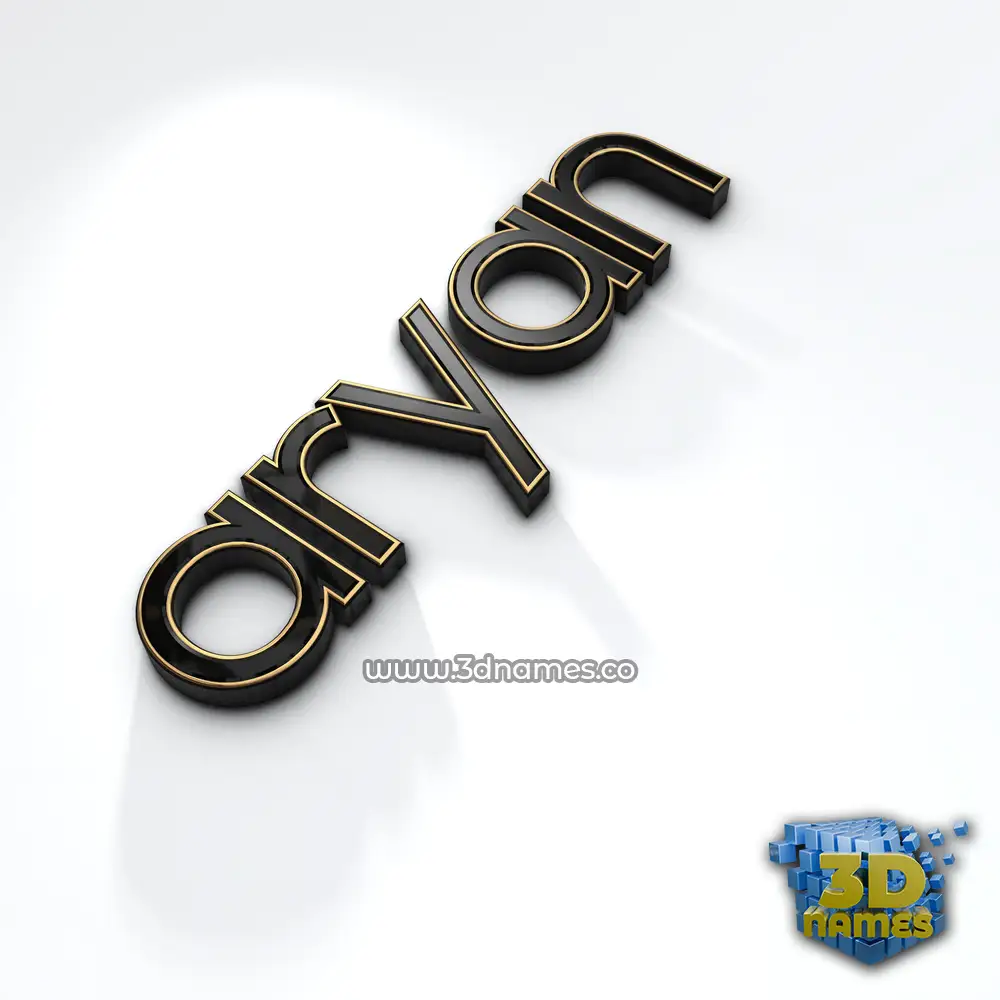 aryan in Black'n'White style - 3D name wallpaper