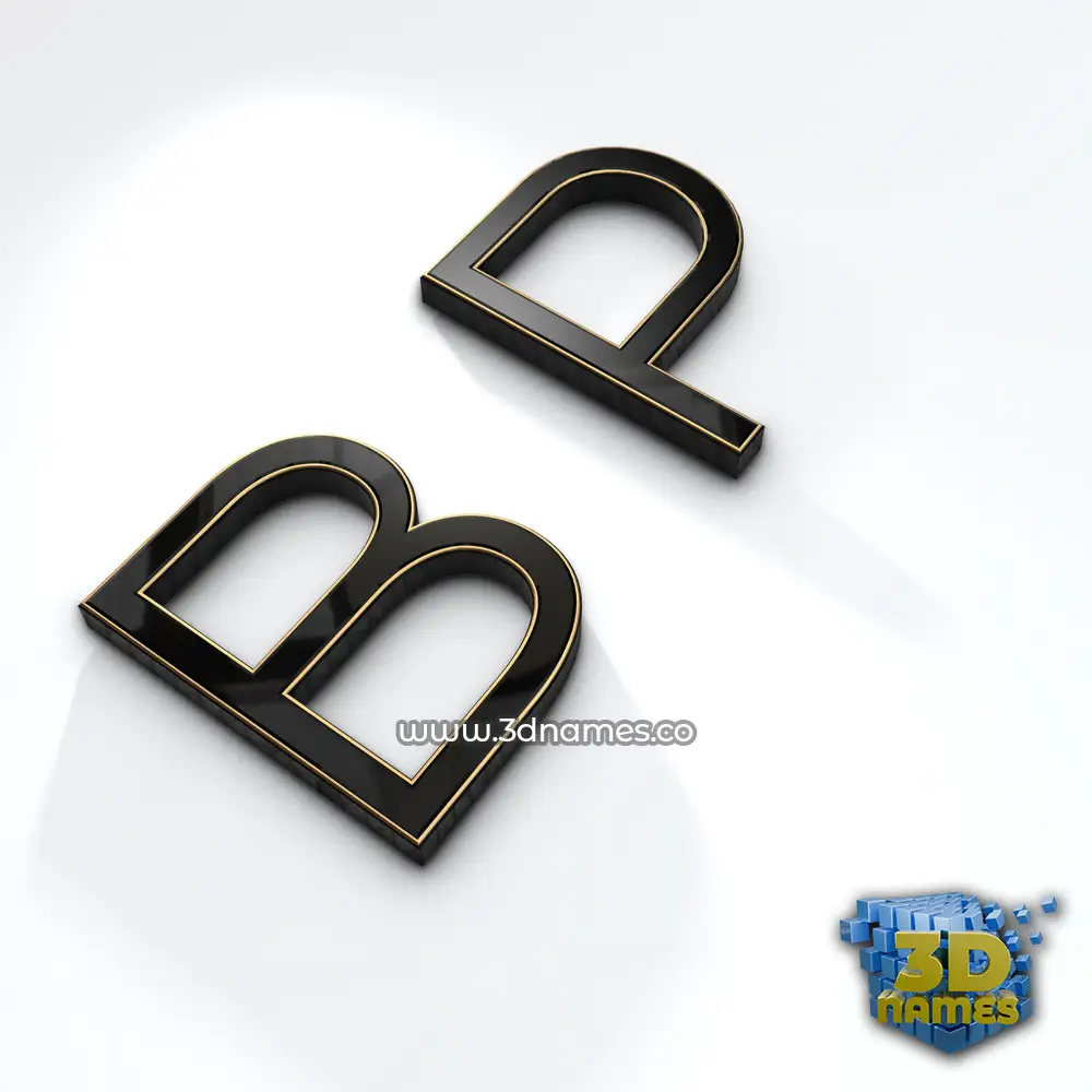 b p in Black'n'White style - 3D name wallpaper