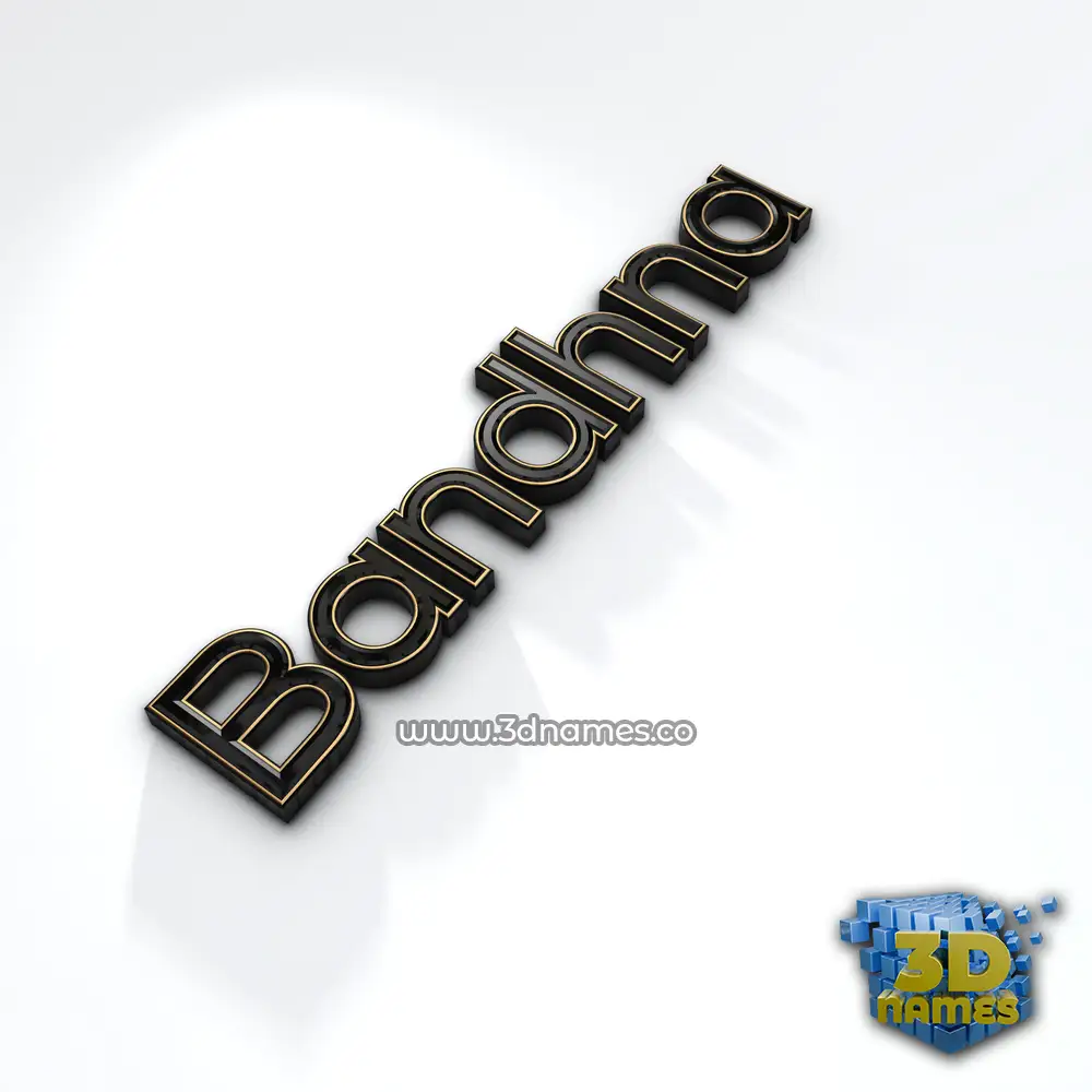 bandhna in Black'n'White style - 3D name wallpaper