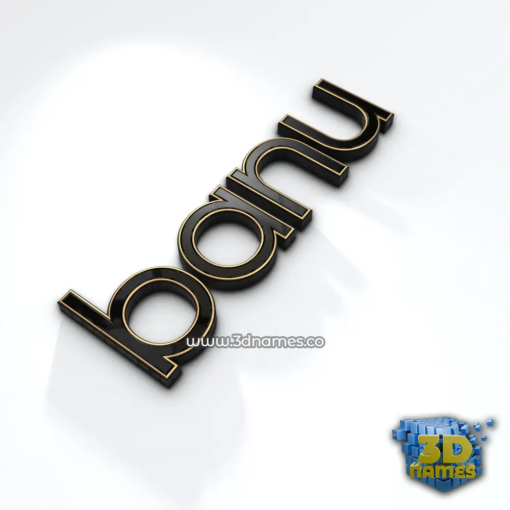 banu in Black'n'White style - 3D name wallpaper