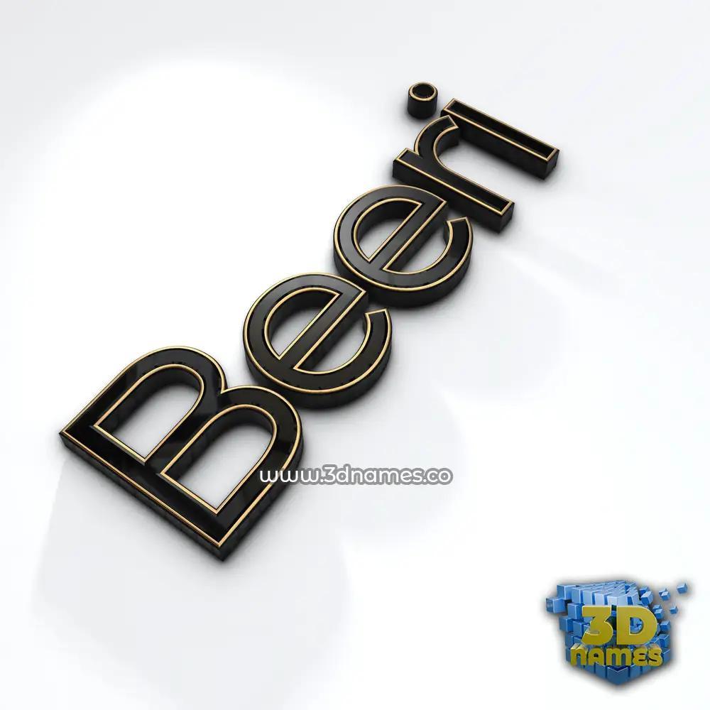 beeri in Black'n'White style - 3D name wallpaper
