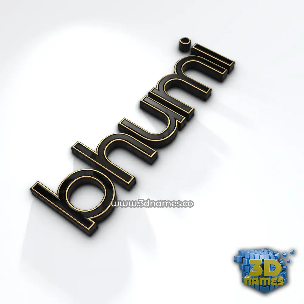 bhumi in Black'n'White style - 3D name wallpaper