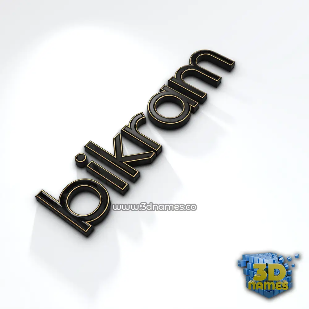 bikram in Black'n'White style - 3D name wallpaper