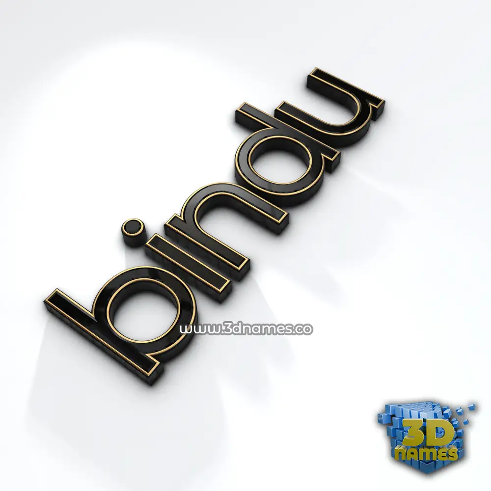 bindu in Black'n'White style - 3D name wallpaper