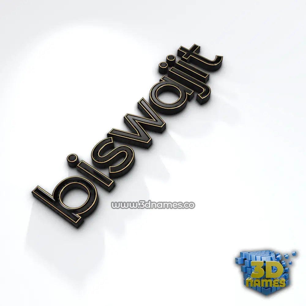 biswajit in Black'n'White style - 3D name wallpaper