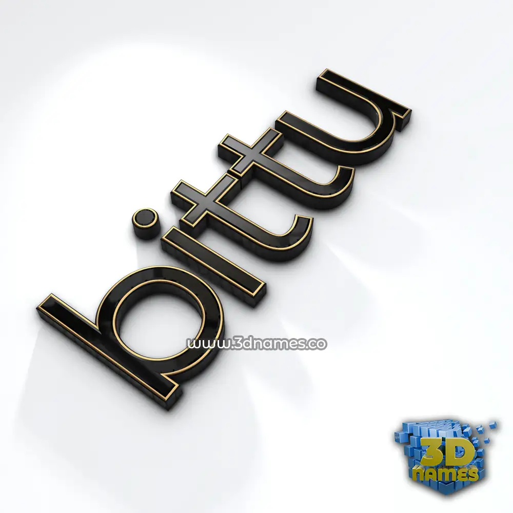 bittu in Black'n'White style - 3D name wallpaper