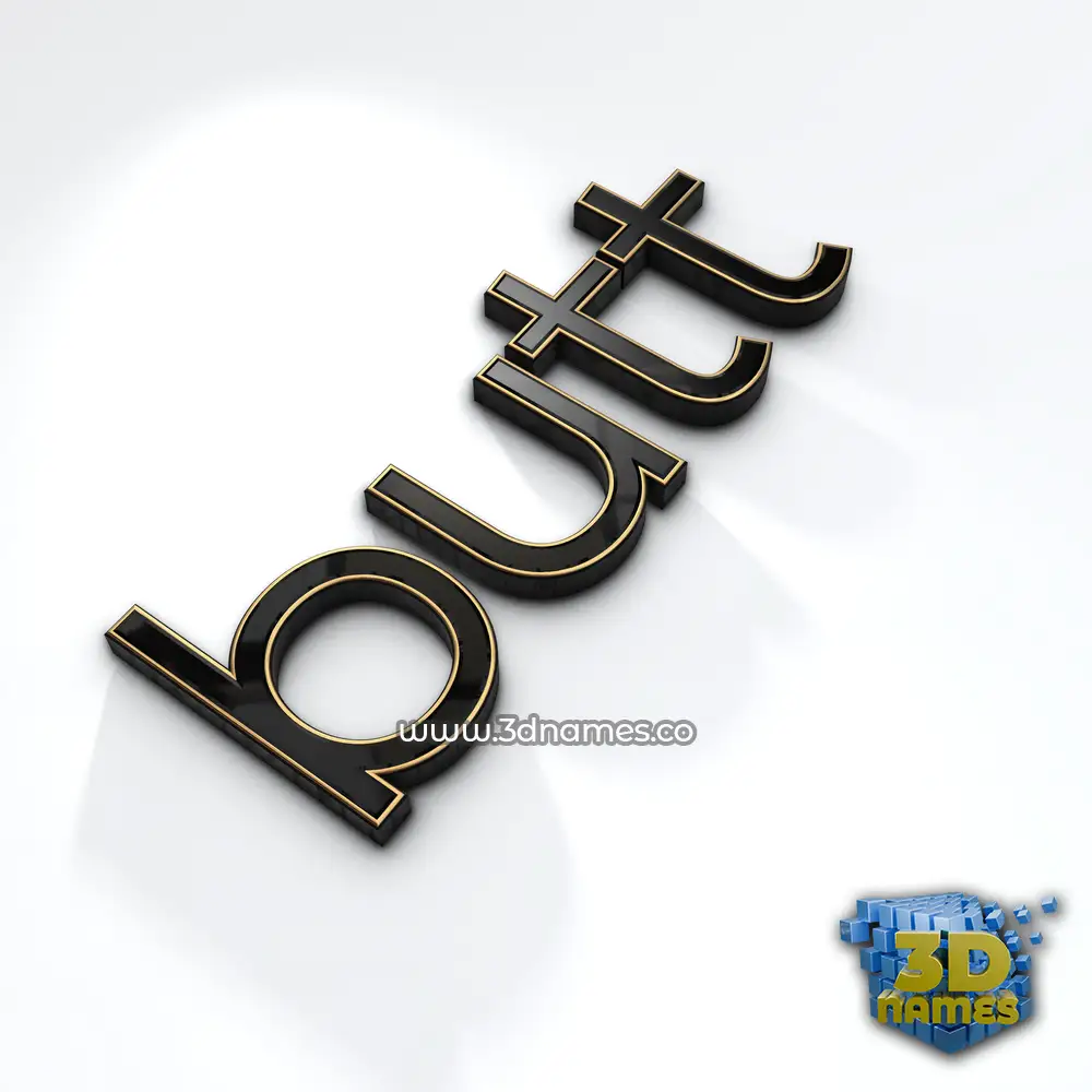 butt in Black'n'White style - 3D name wallpaper