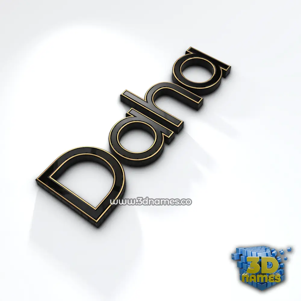 daha in Black'n'White style - 3D name wallpaper
