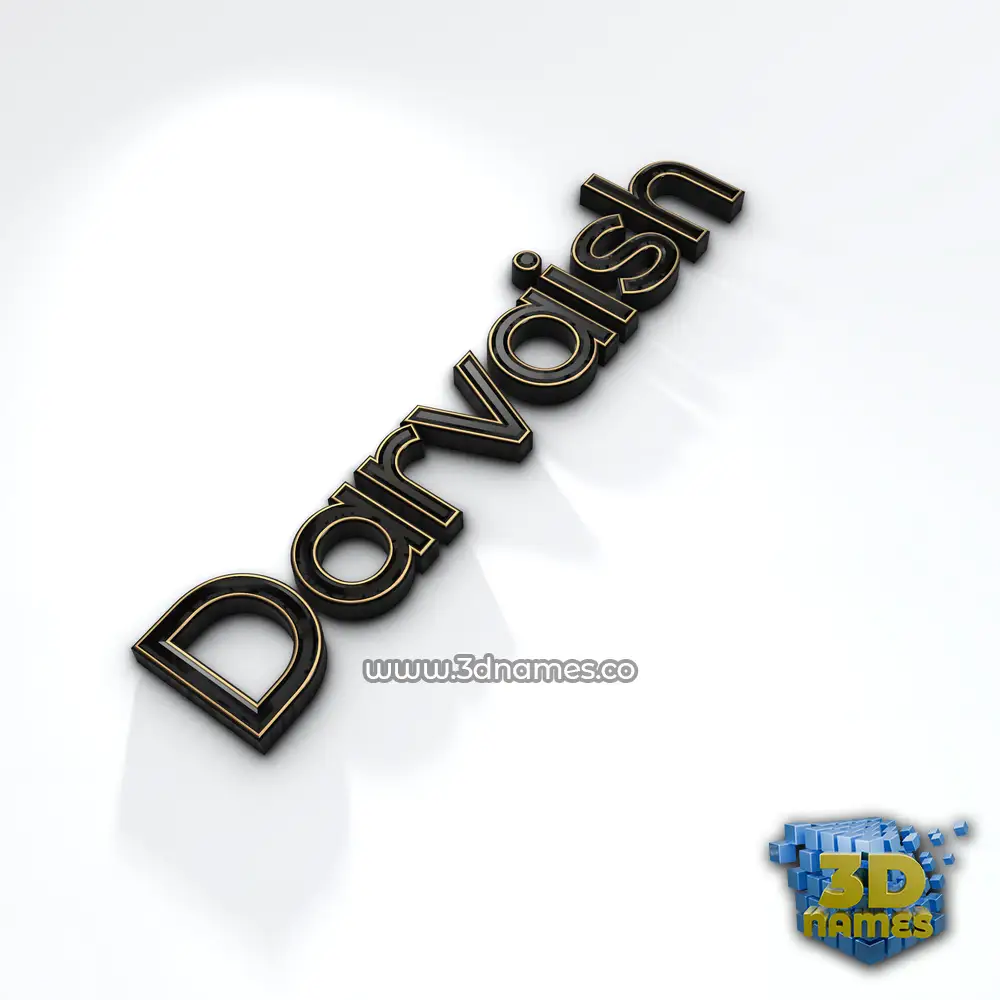 darvaish in Black'n'White style - 3D name wallpaper