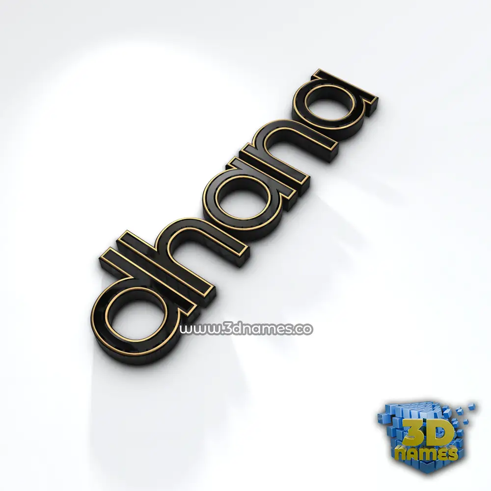 dhana in Black'n'White style - 3D name wallpaper