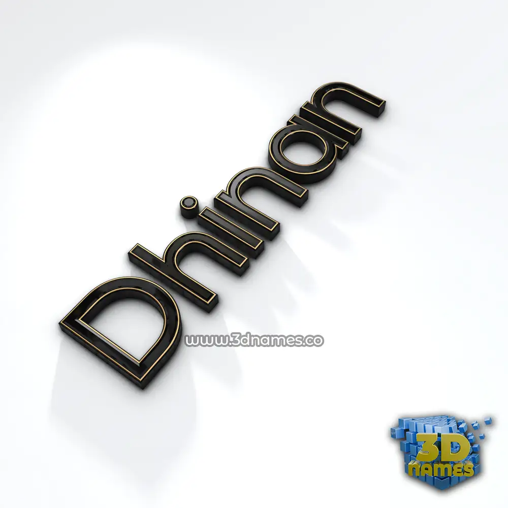 dhinan in Black'n'White style - 3D name wallpaper