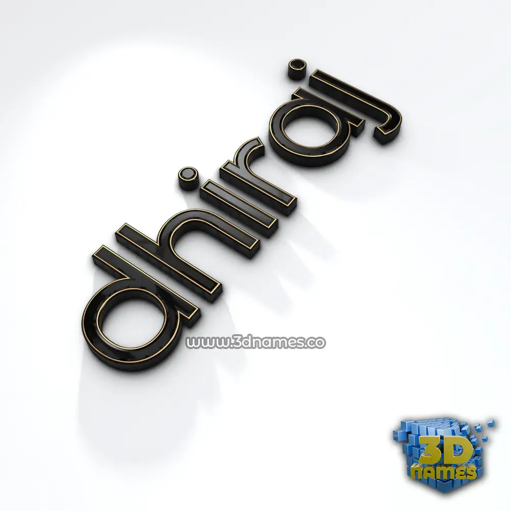 dhiraj in Black'n'White style - 3D name wallpaper