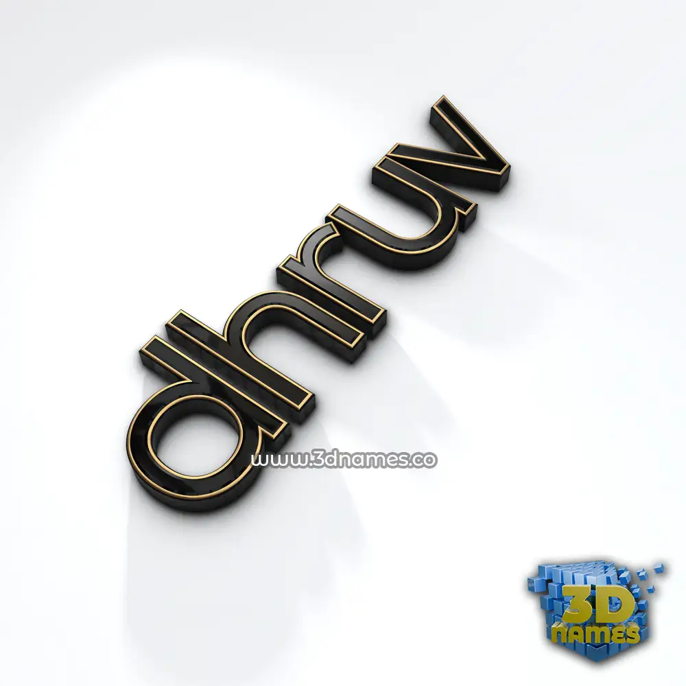 dhruv in Black'n'White style - 3D name wallpaper