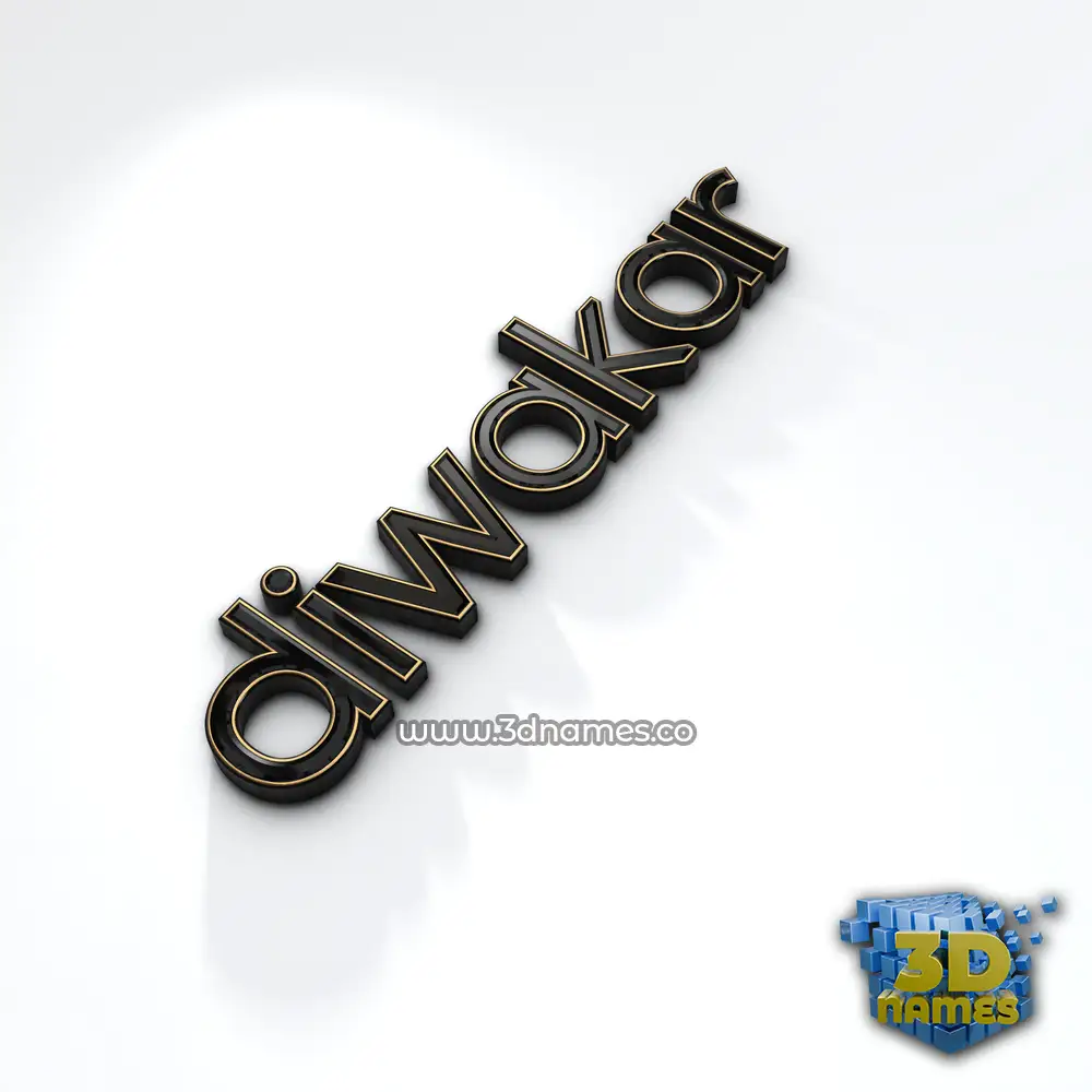 diwakar in Black'n'White style - 3D name wallpaper