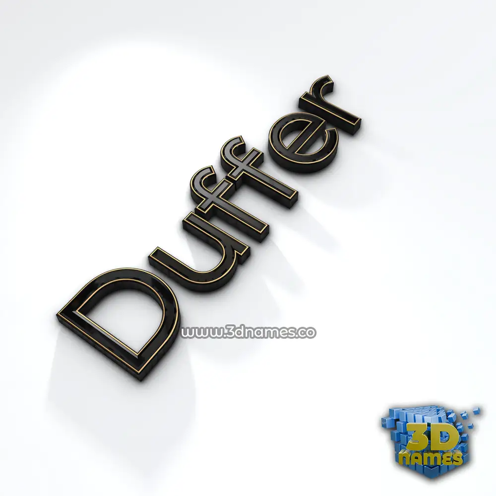duffer in Black'n'White style - 3D name wallpaper