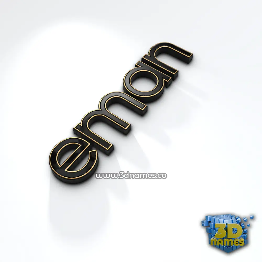 eman in Black'n'White style - 3D name wallpaper