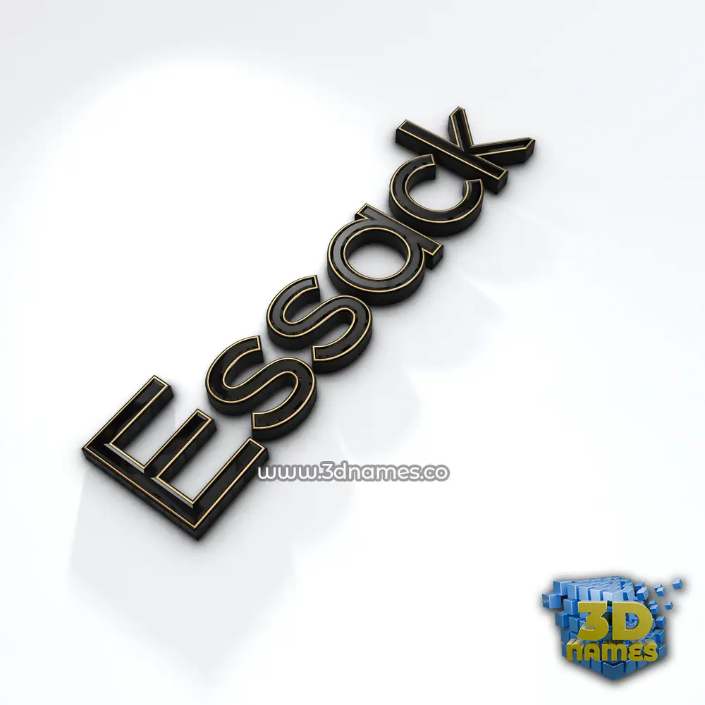 essack in Black'n'White style - 3D name wallpaper