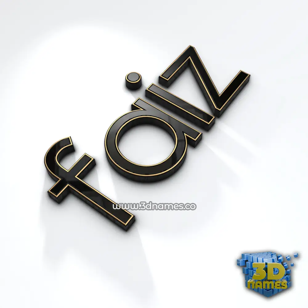 faiz in Black'n'White style - 3D name wallpaper