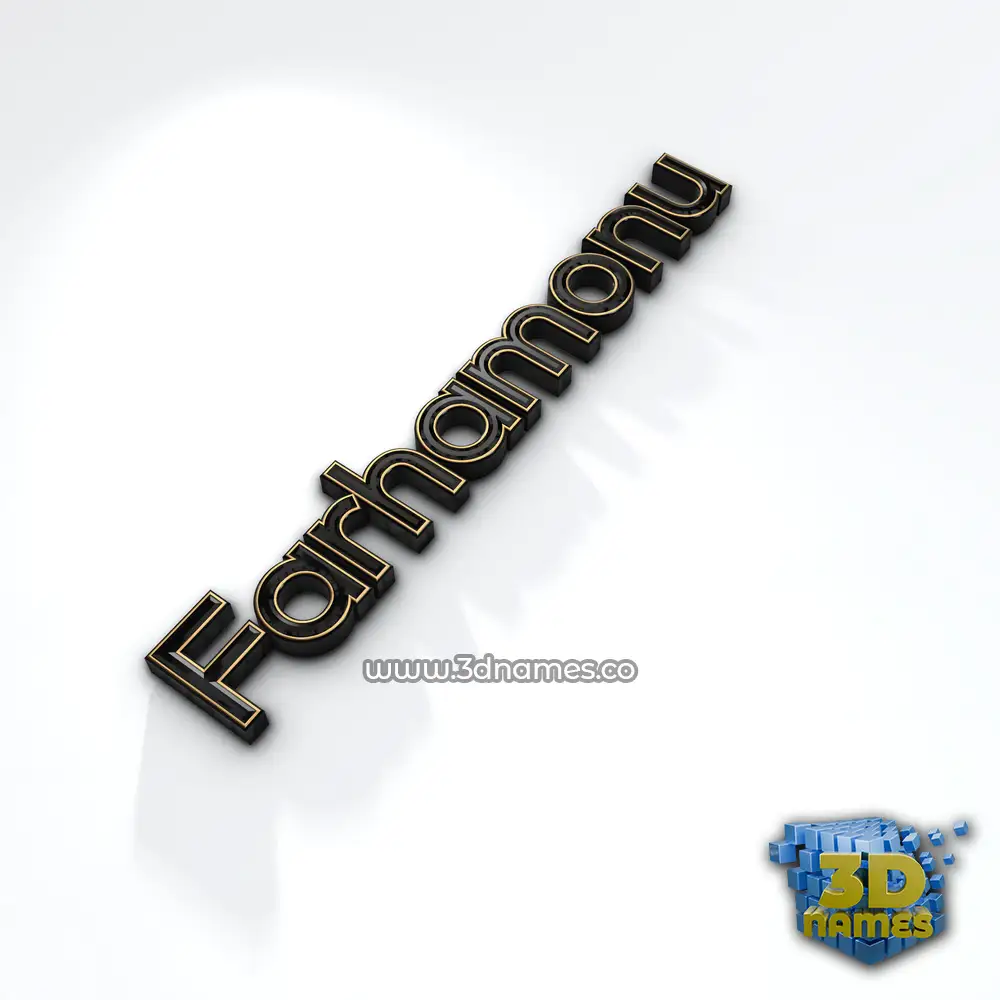 farhamonu in Black'n'White style - 3D name wallpaper