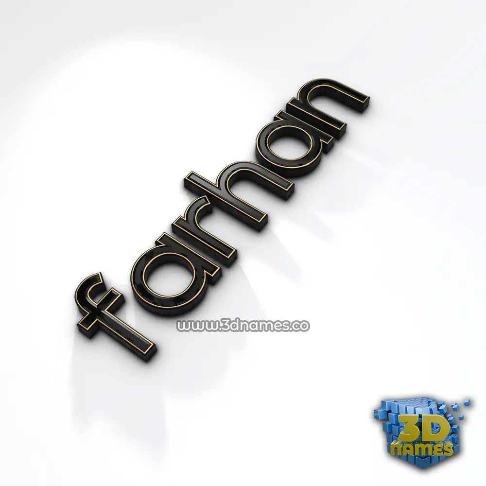 farhan in Black'n'White style - 3D name wallpaper