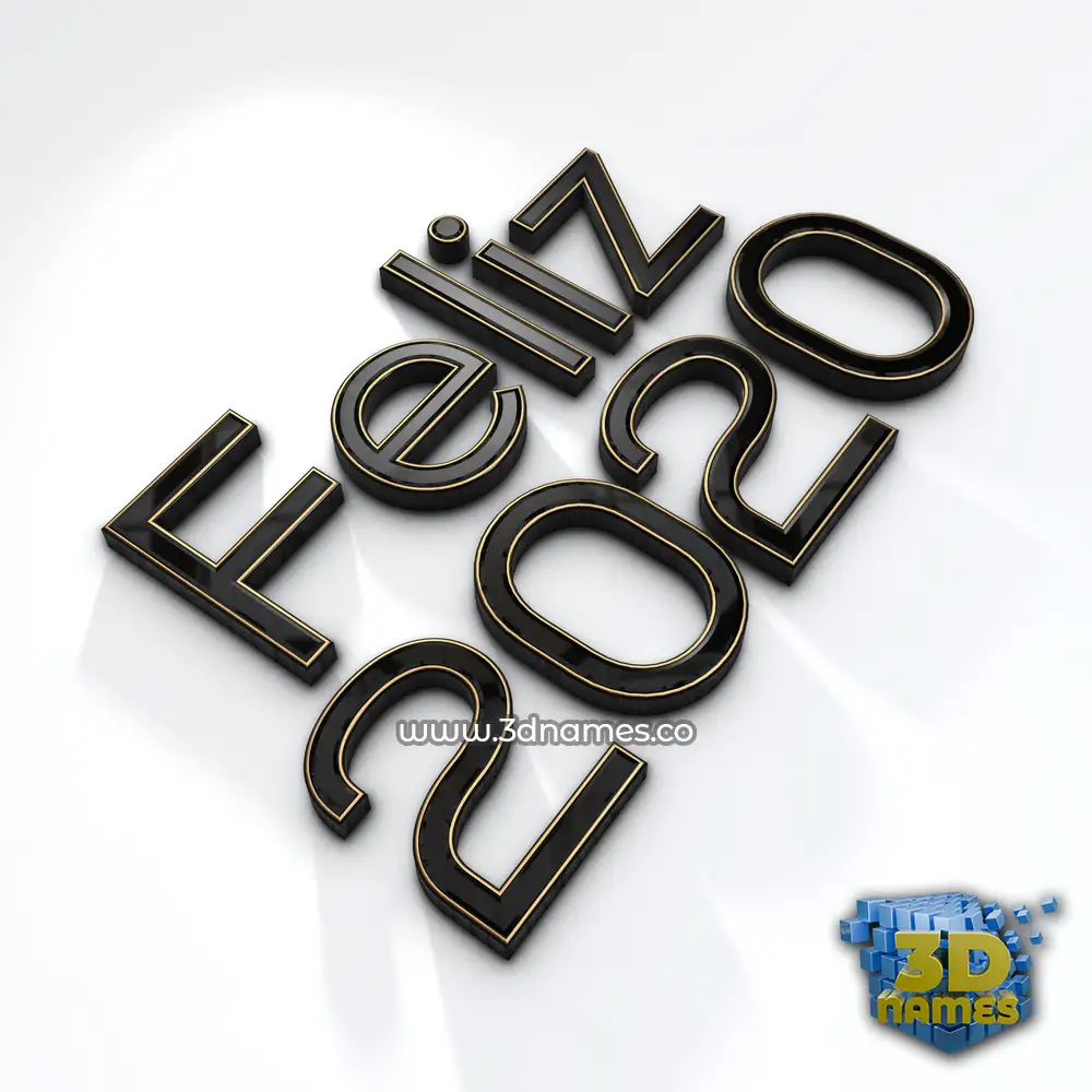 feliz 2020 in Black'n'White style - 3D name wallpaper