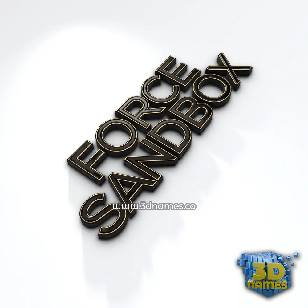 force sandbox in Black'n'White style - 3D name wallpaper
