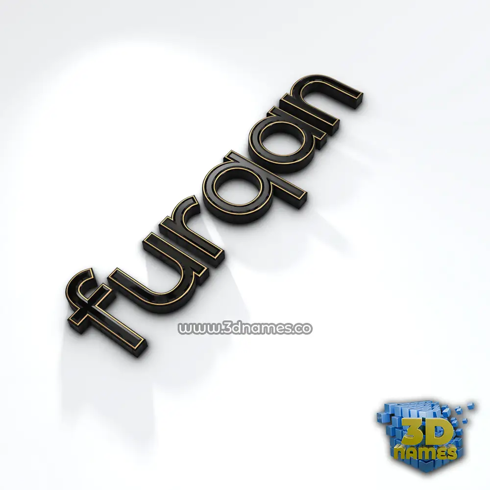 furqan in Black'n'White style - 3D name wallpaper