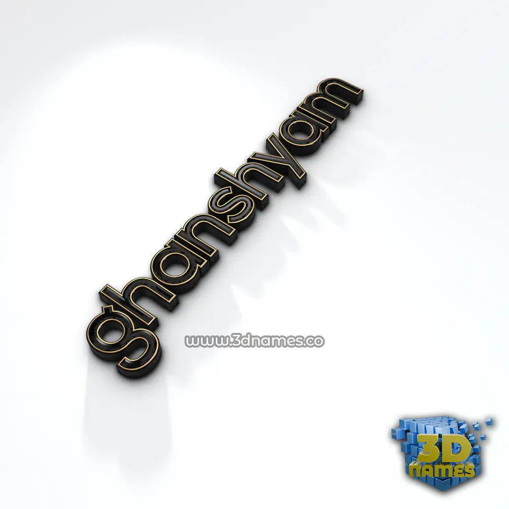 ghanshyam in Black'n'White style - 3D name wallpaper