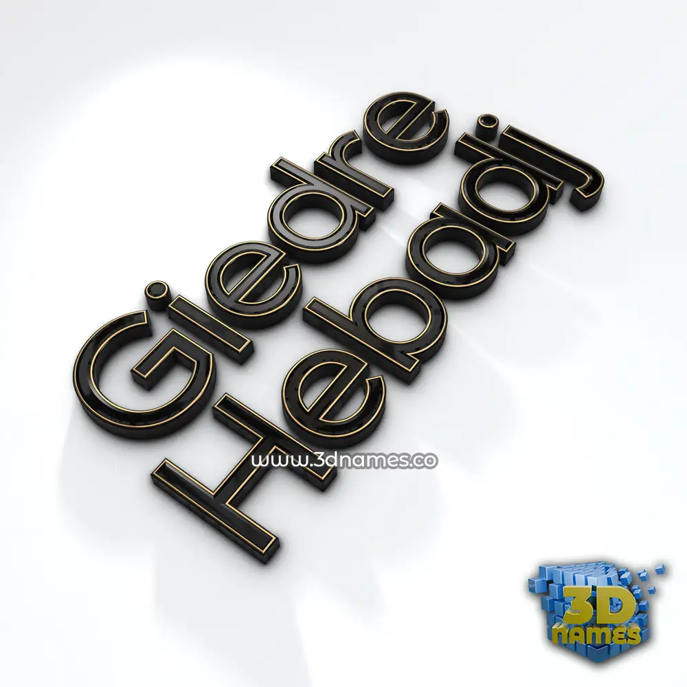 giedre hebadj in Black'n'White style - 3D name wallpaper