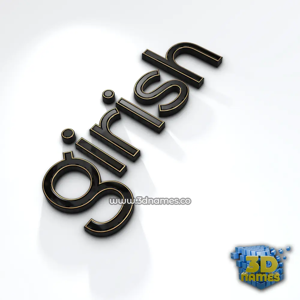girish in Black'n'White style - 3D name wallpaper