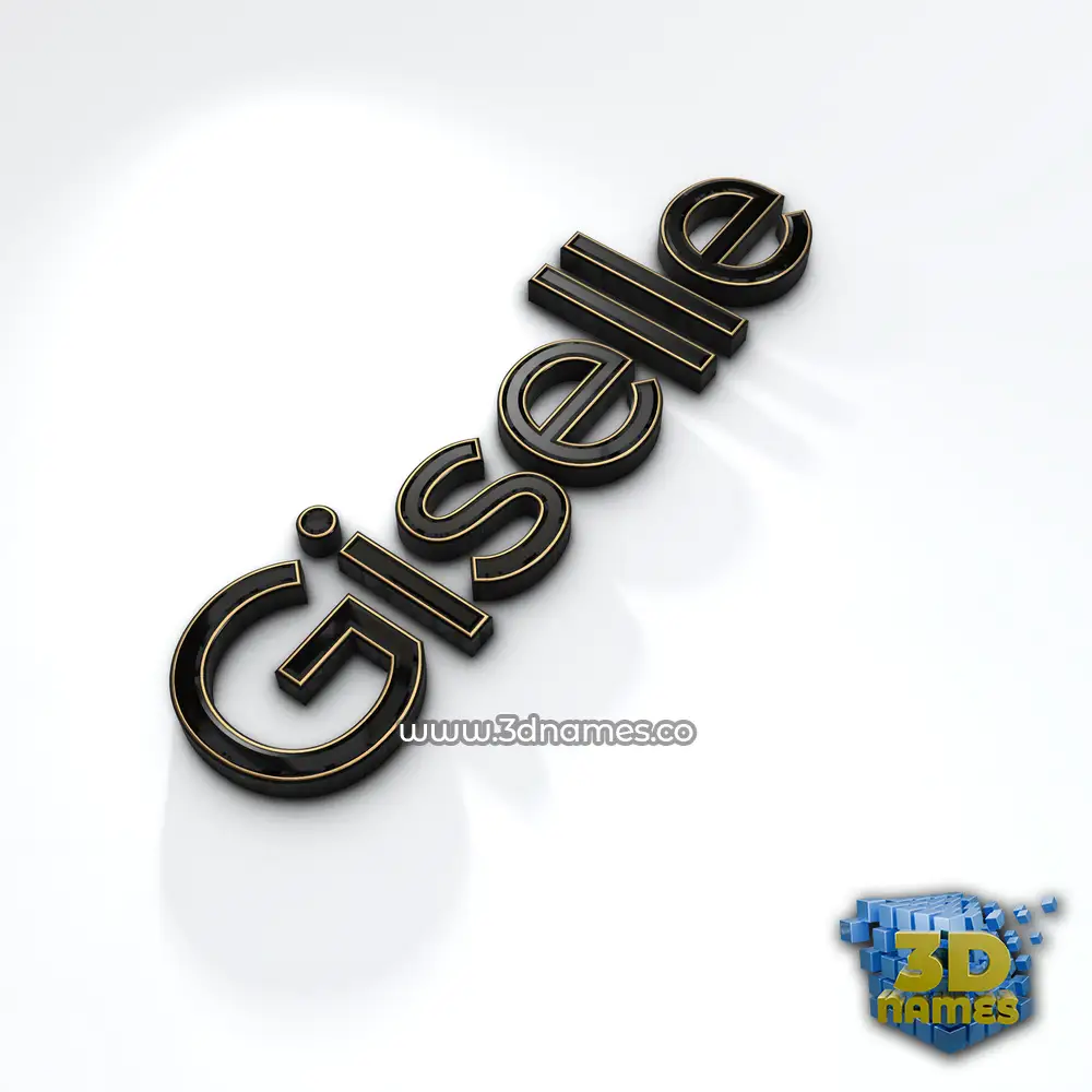 giselle in Black'n'White style - 3D name wallpaper