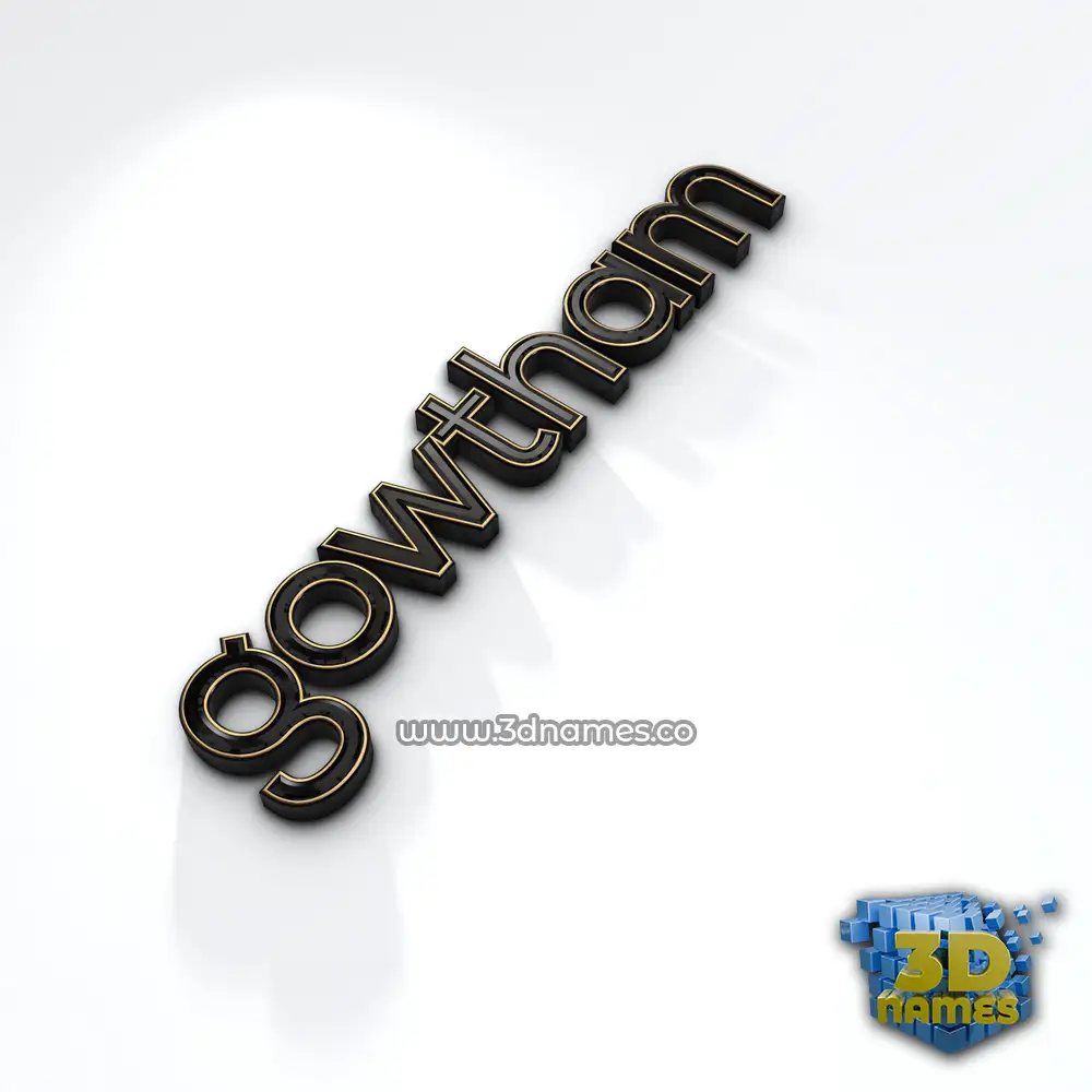 gowtham in Black'n'White style - 3D name wallpaper