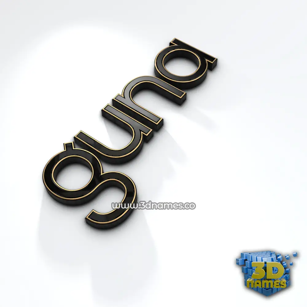 guna in Black'n'White style - 3D name wallpaper