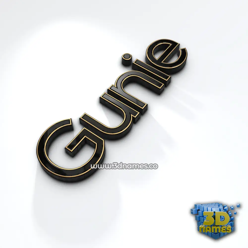 gunie in Black'n'White style - 3D name wallpaper