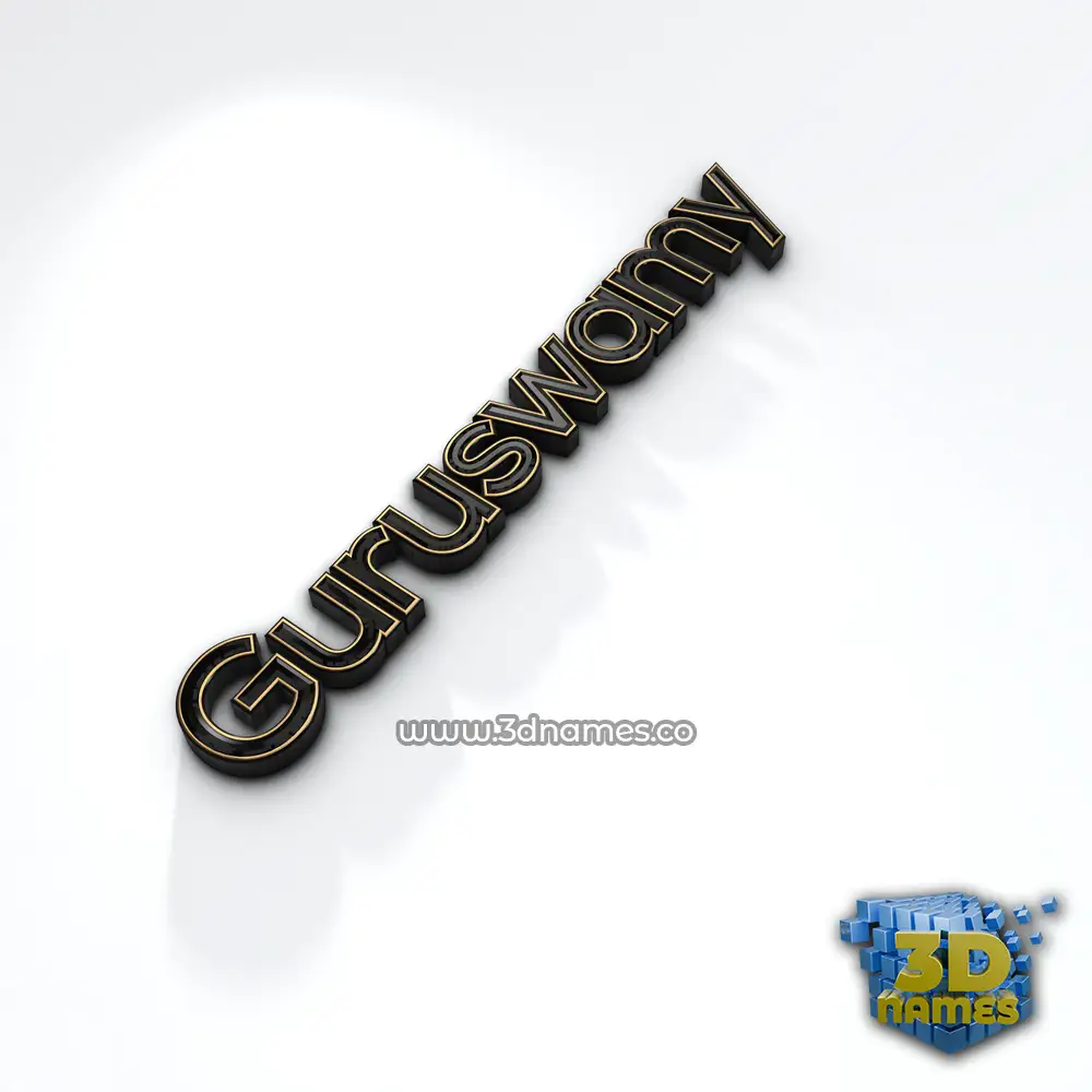 guruswamy in Black'n'White style - 3D name wallpaper