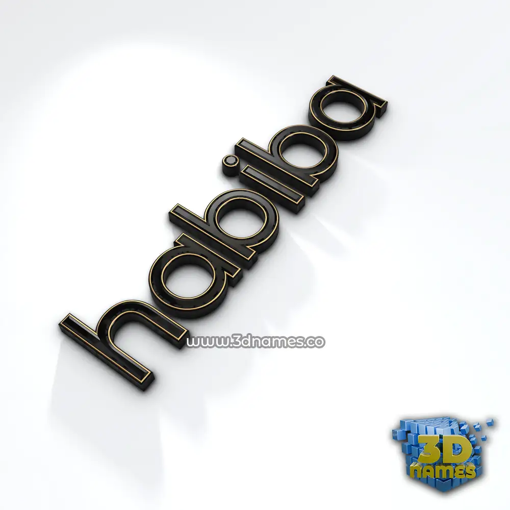 habiba in Black'n'White style - 3D name wallpaper