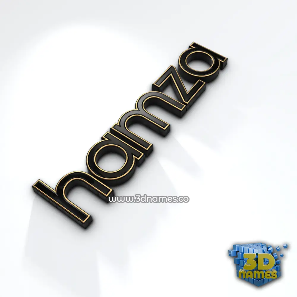 hamza in Black'n'White style - 3D name wallpaper