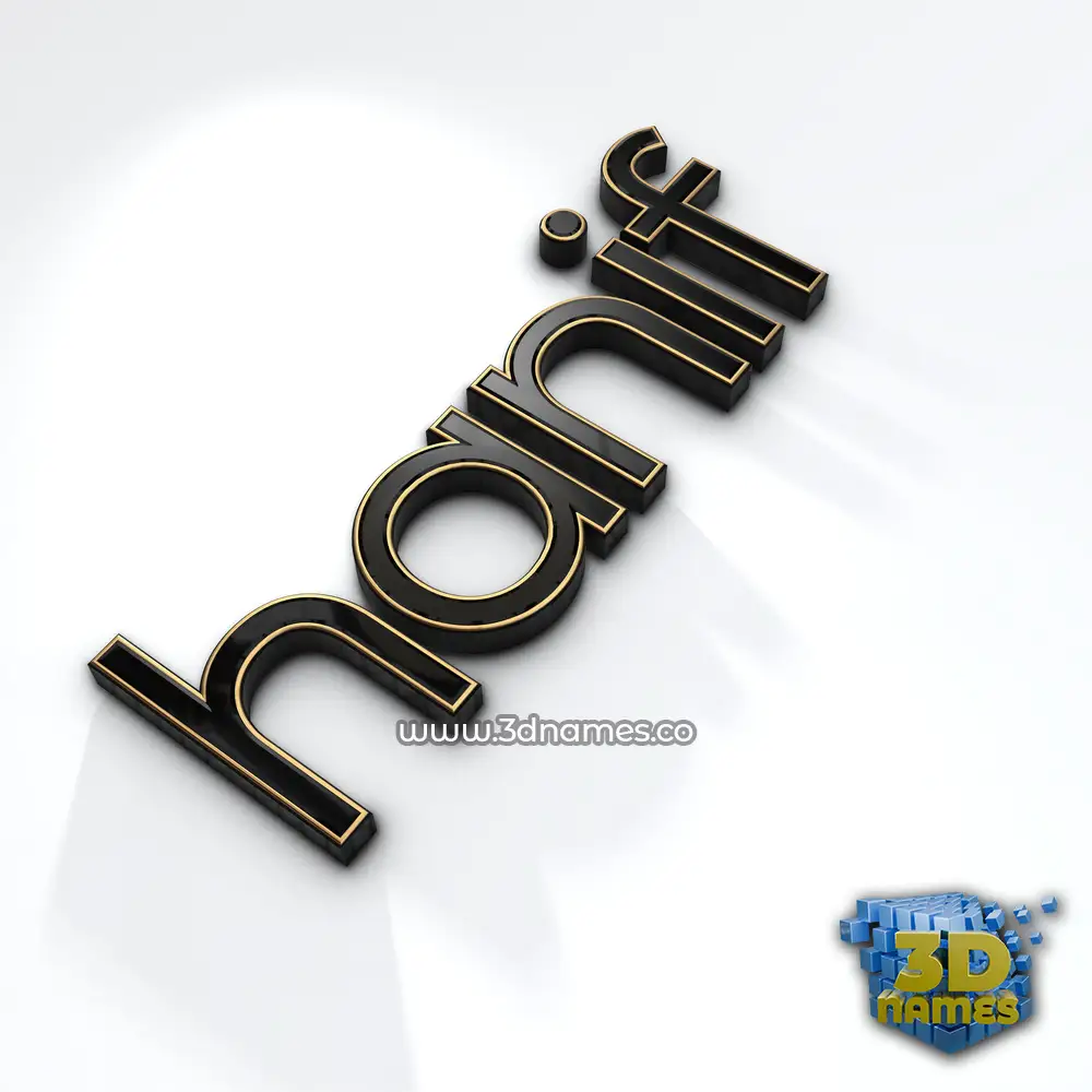 hanif in Black'n'White style - 3D name wallpaper