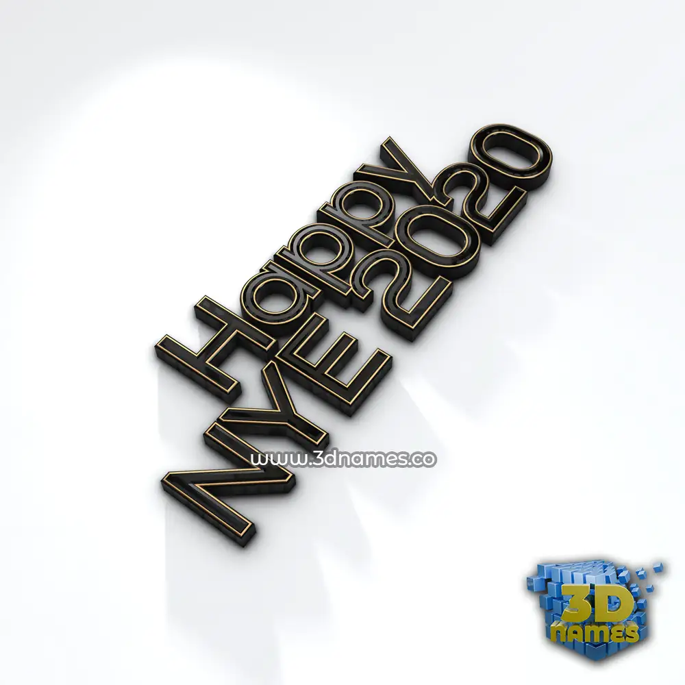 happy nye 2020 in Black'n'White style - 3D name wallpaper