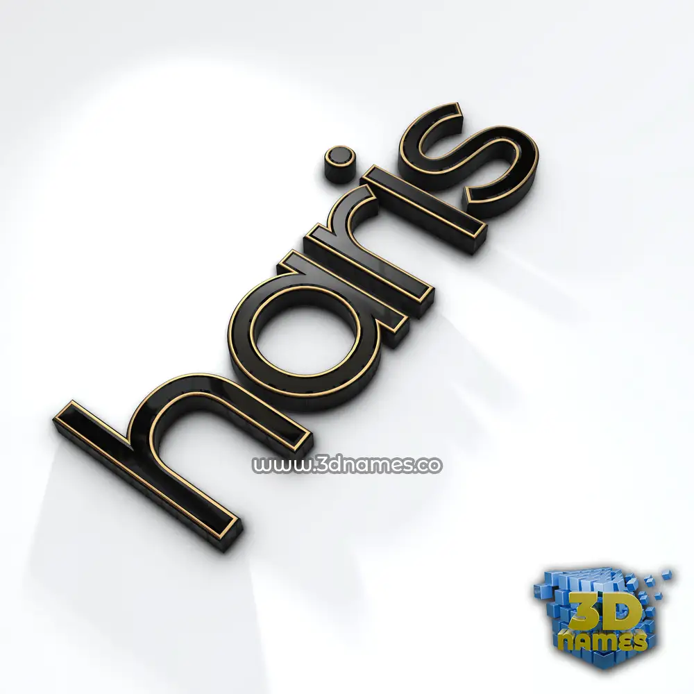 haris in Black'n'White style - 3D name wallpaper