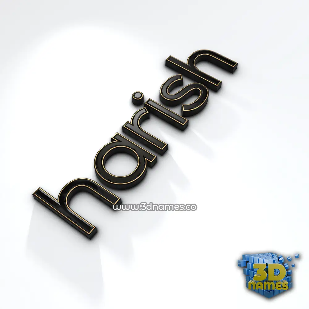 harish in Black'n'White style - 3D name wallpaper