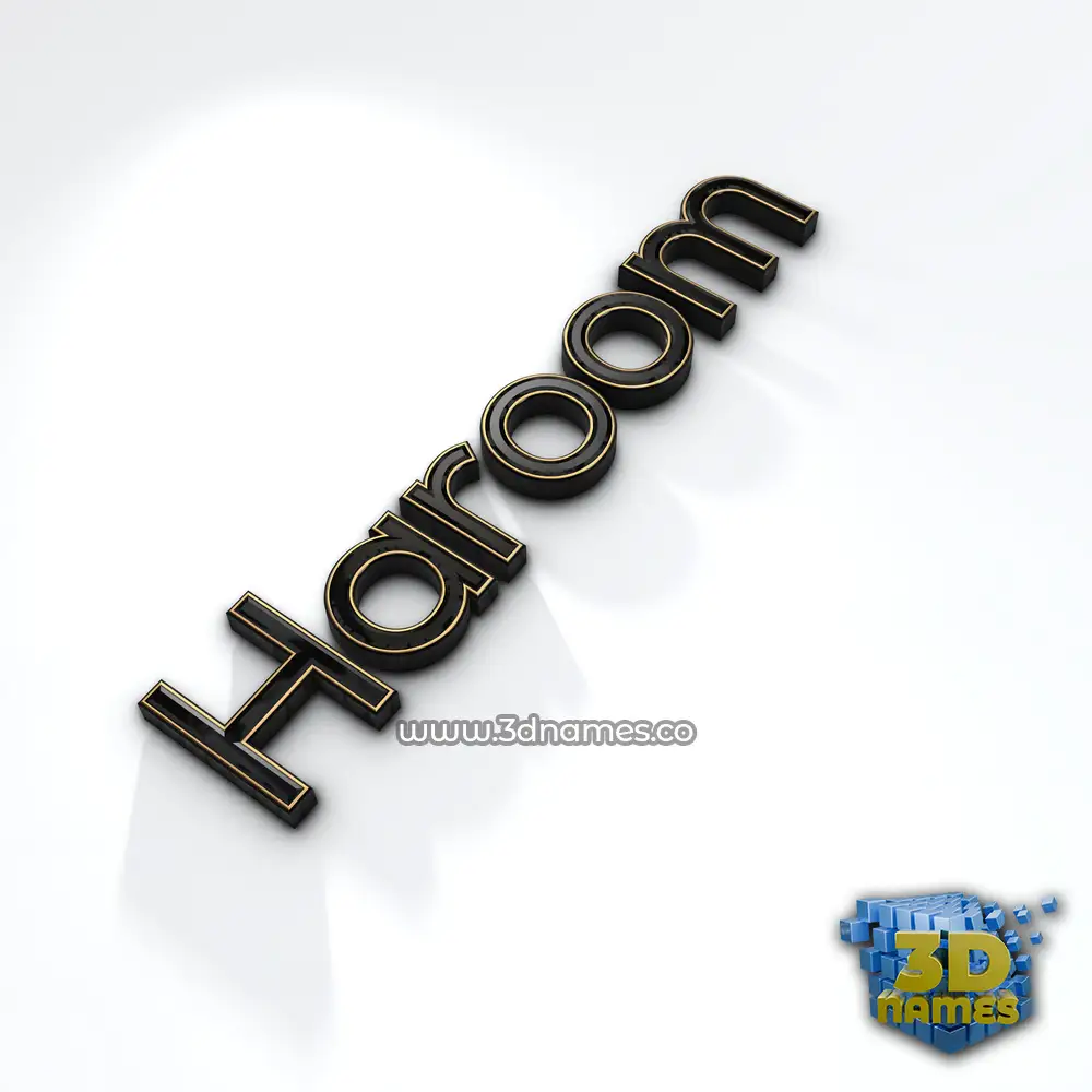 haroom in Black'n'White style - 3D name wallpaper