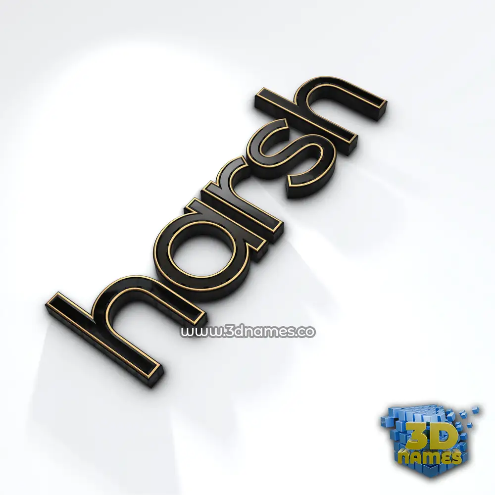 harsh in Black'n'White style - 3D name wallpaper
