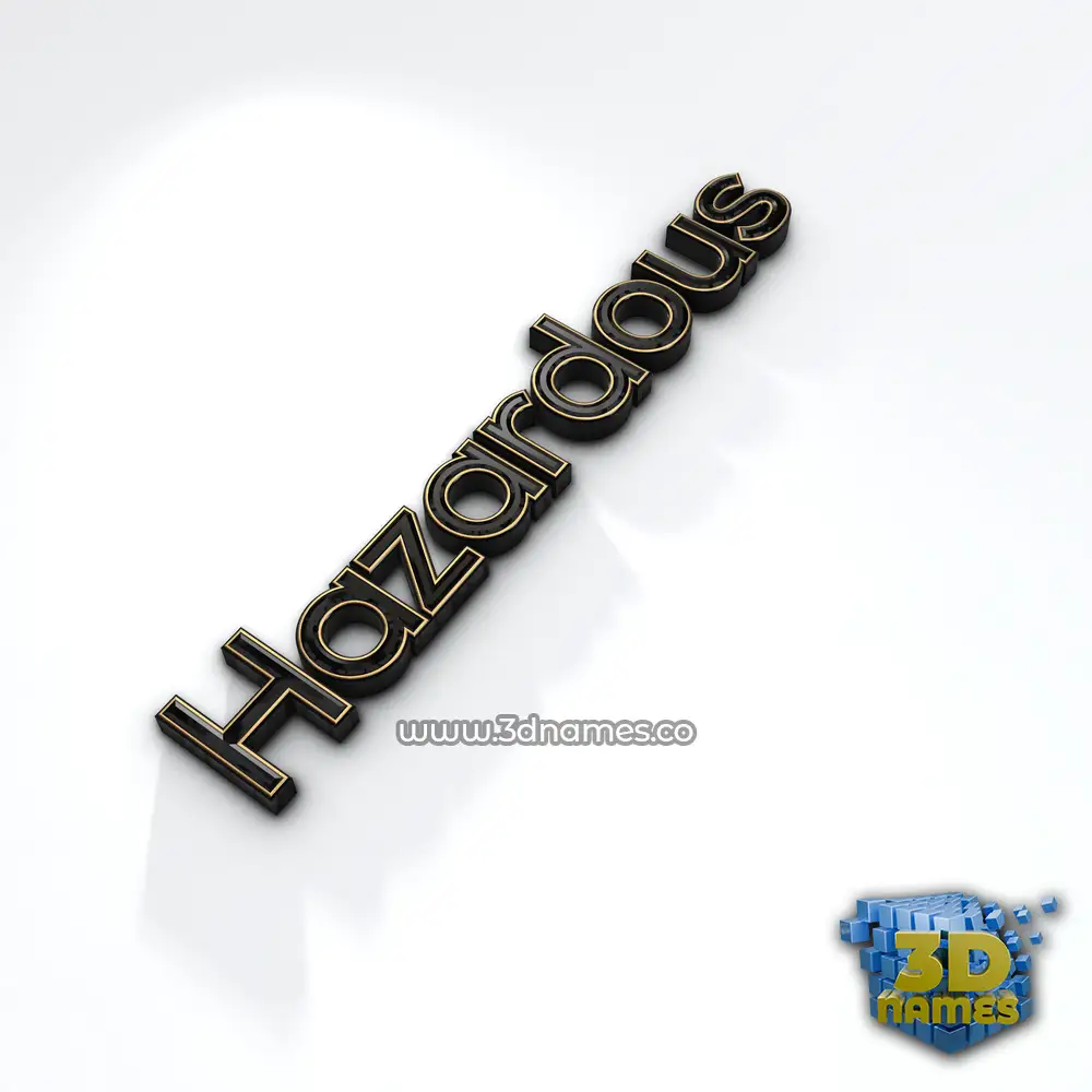 hazardous in Black'n'White style - 3D name wallpaper